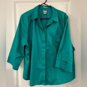 Chico's Vibrant Green Button Down Shirt